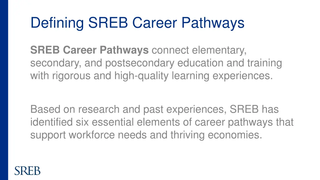 defining sreb career pathways