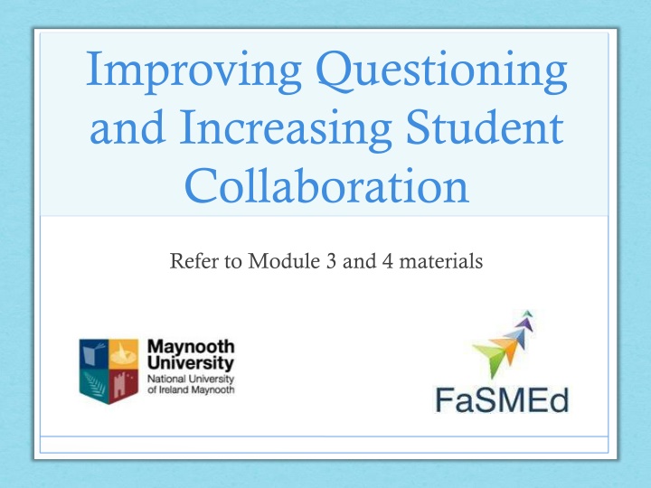 improving questioning and increasing student