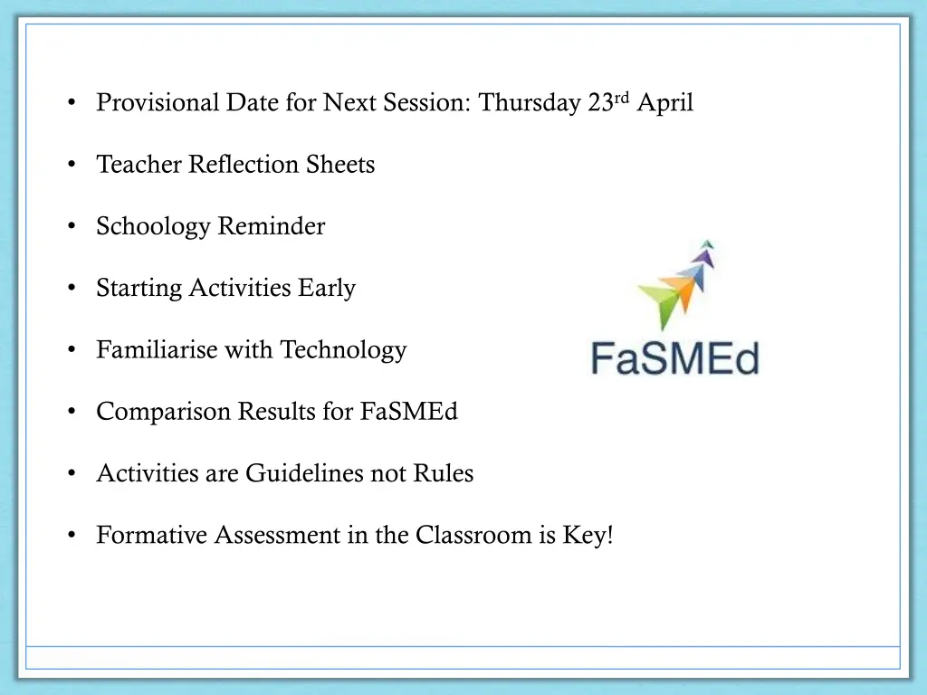 provisional date for next session thursday