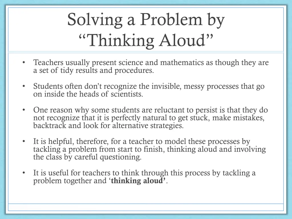 solving a problem by thinking aloud 1