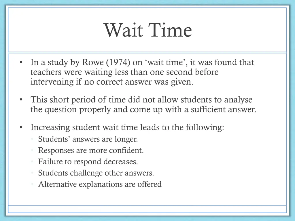 wait time