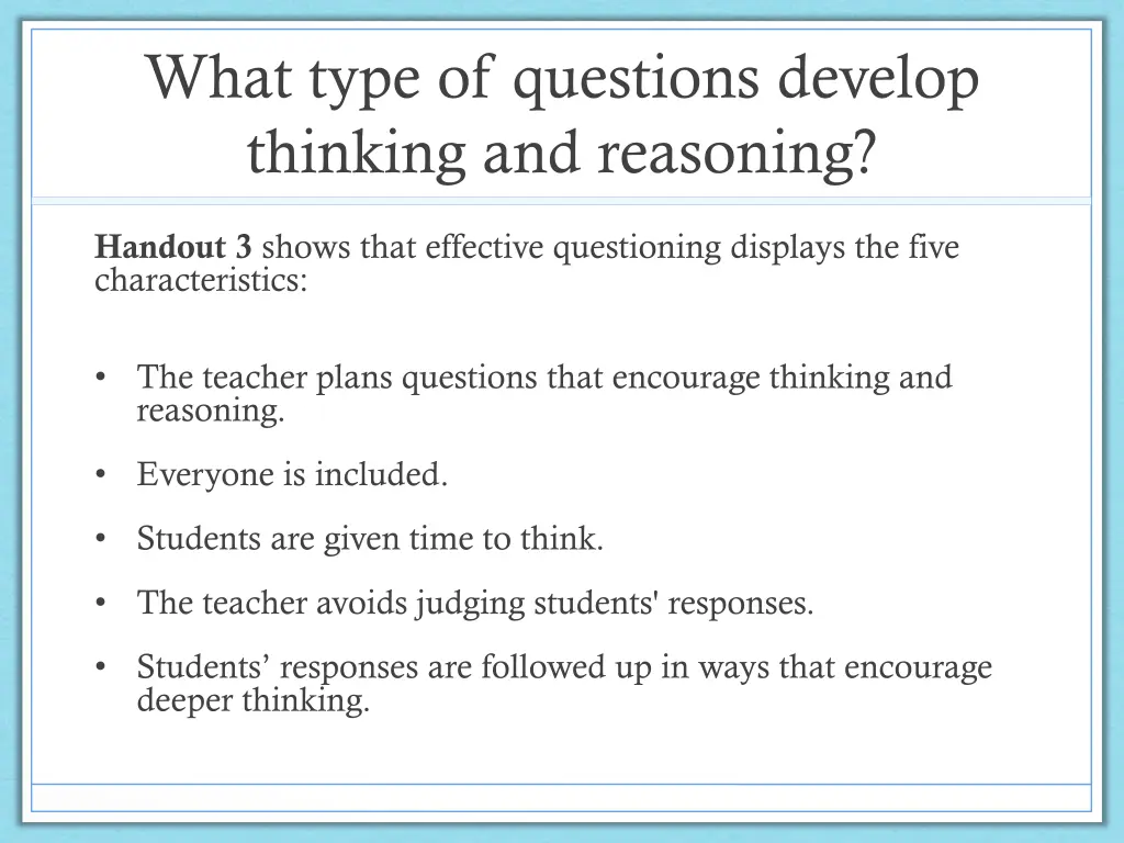 what type of questions develop thinking 2