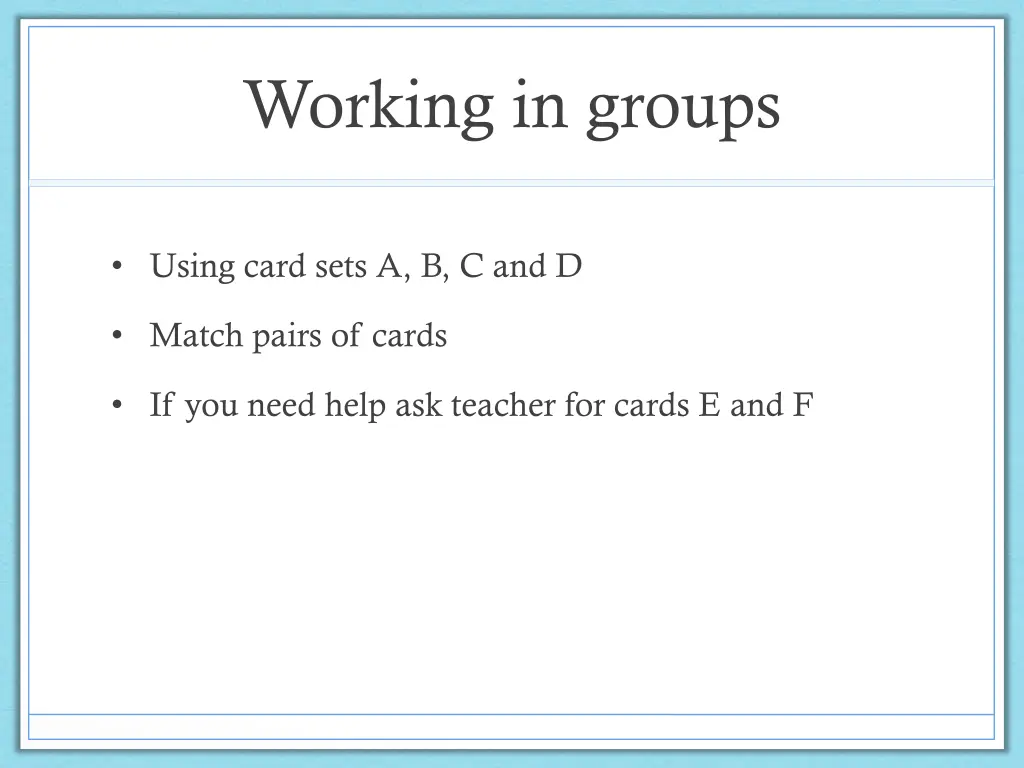 working in groups