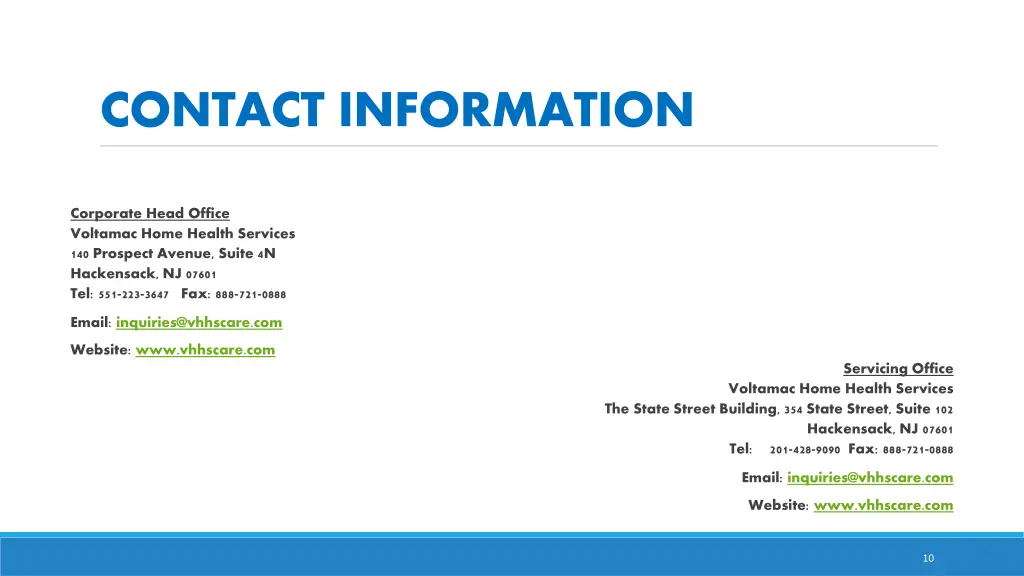 contact information