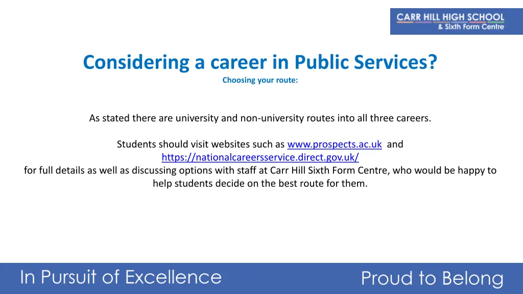 considering a career in public services choosing