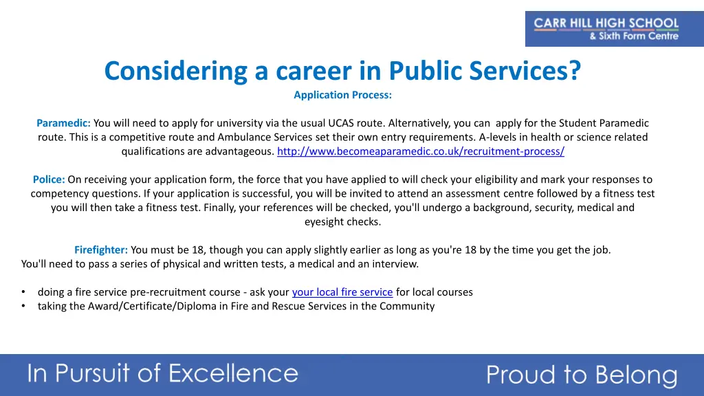 considering a career in public services