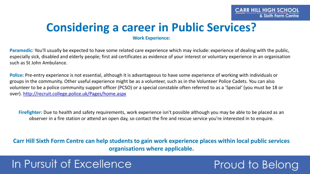 considering a career in public services work