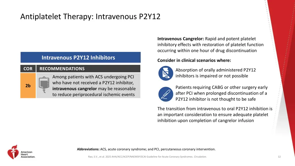 antiplatelet therapy intravenous p2y12