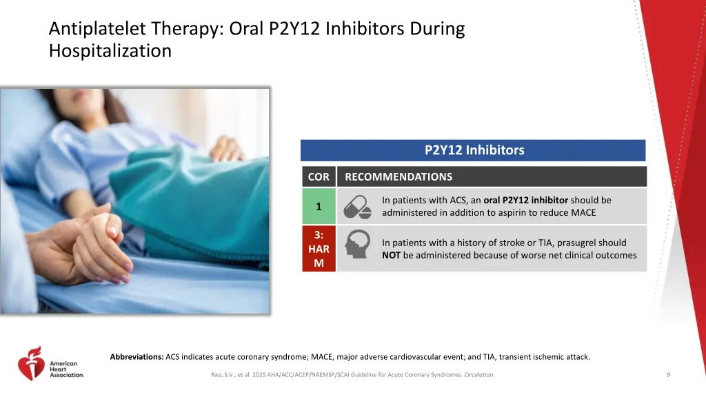 antiplatelet therapy oral p2y12 inhibitors during