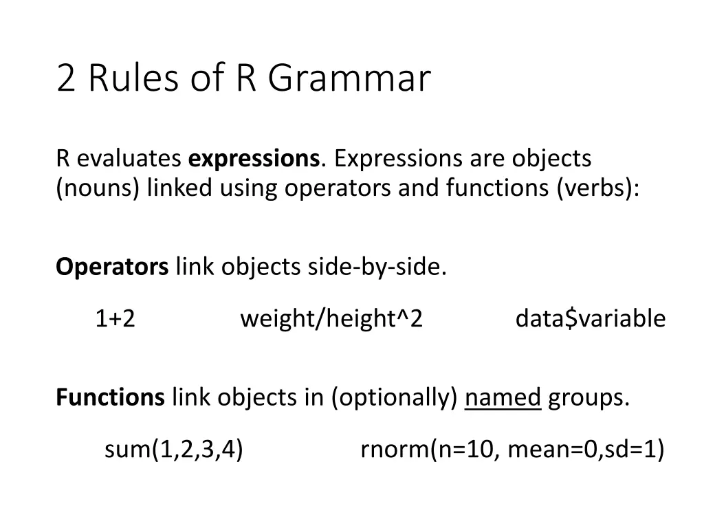 2 rules of r grammar