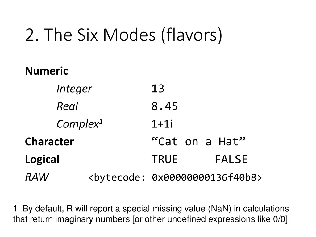 2 the six modes flavors