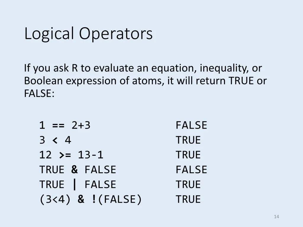 logical operators