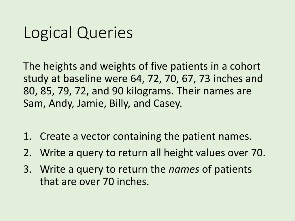 logical queries