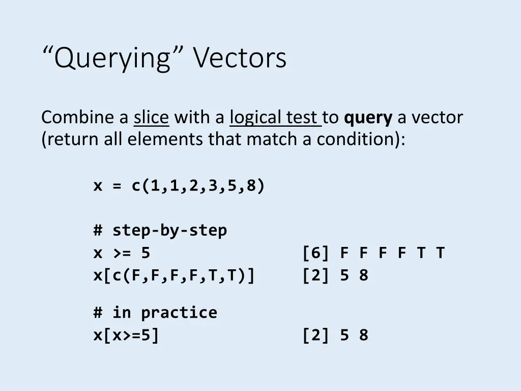 querying vectors