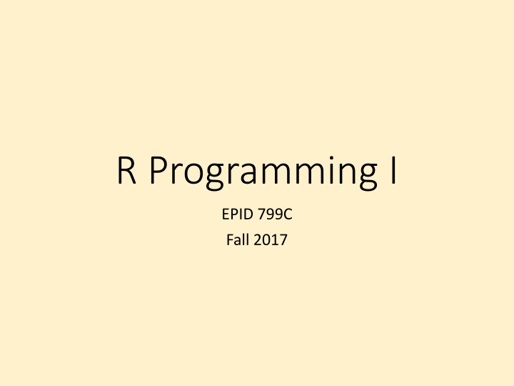 r programming i
