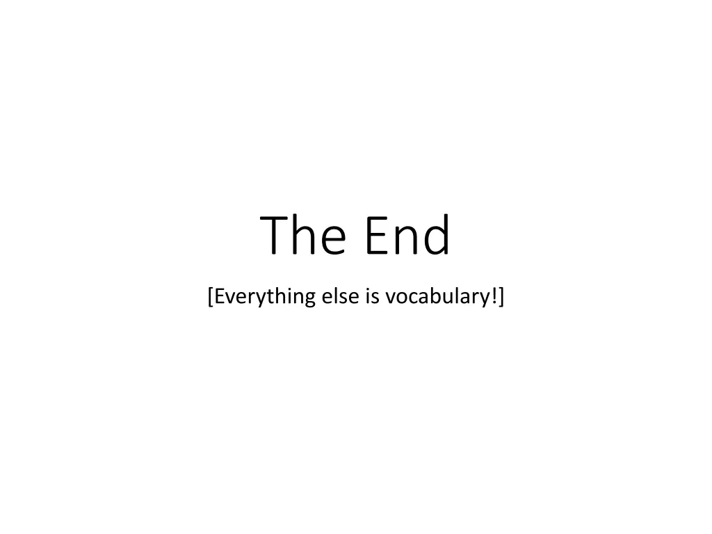 the end