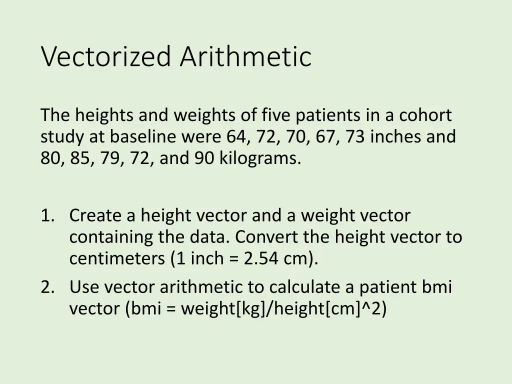 vectorized arithmetic