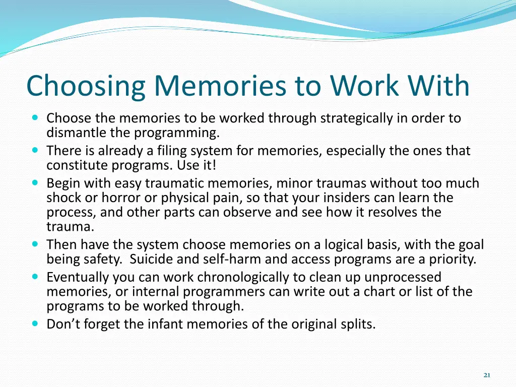 choosing memories to work with choose