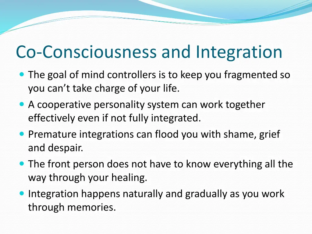co consciousness and integration