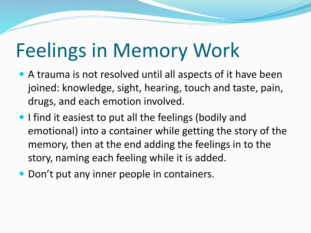 feelings in memory work