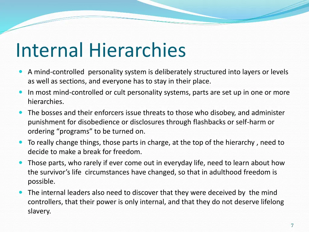 internal hierarchies
