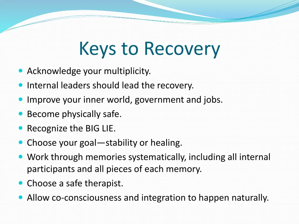 keys to recovery 1