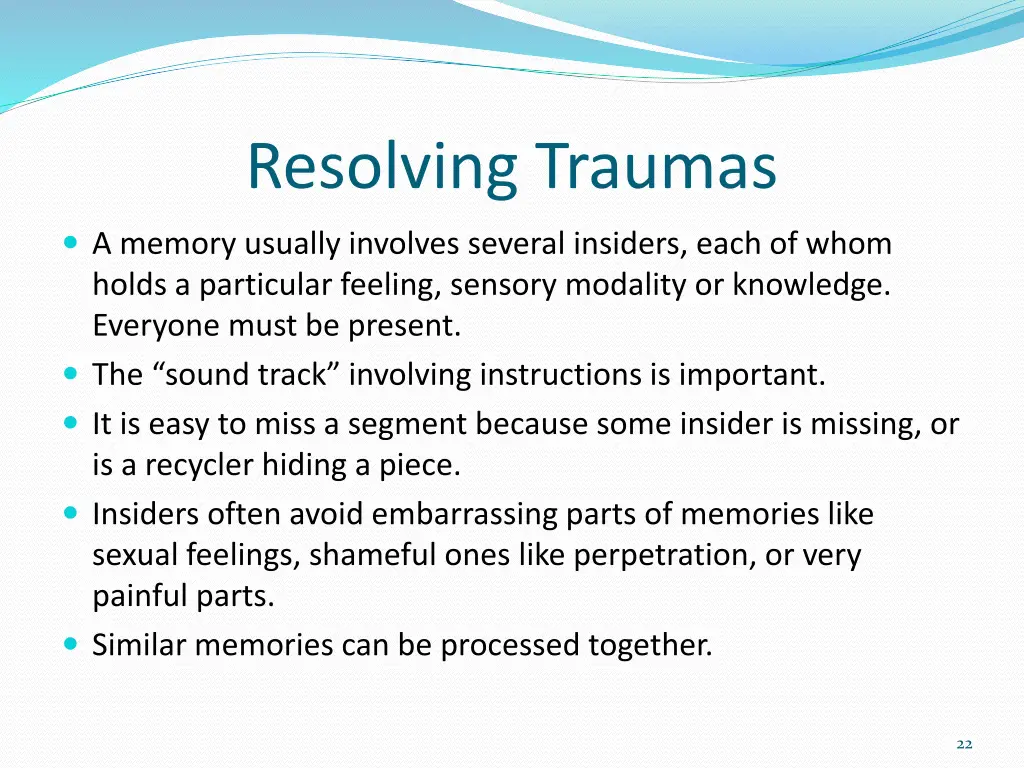 resolving traumas