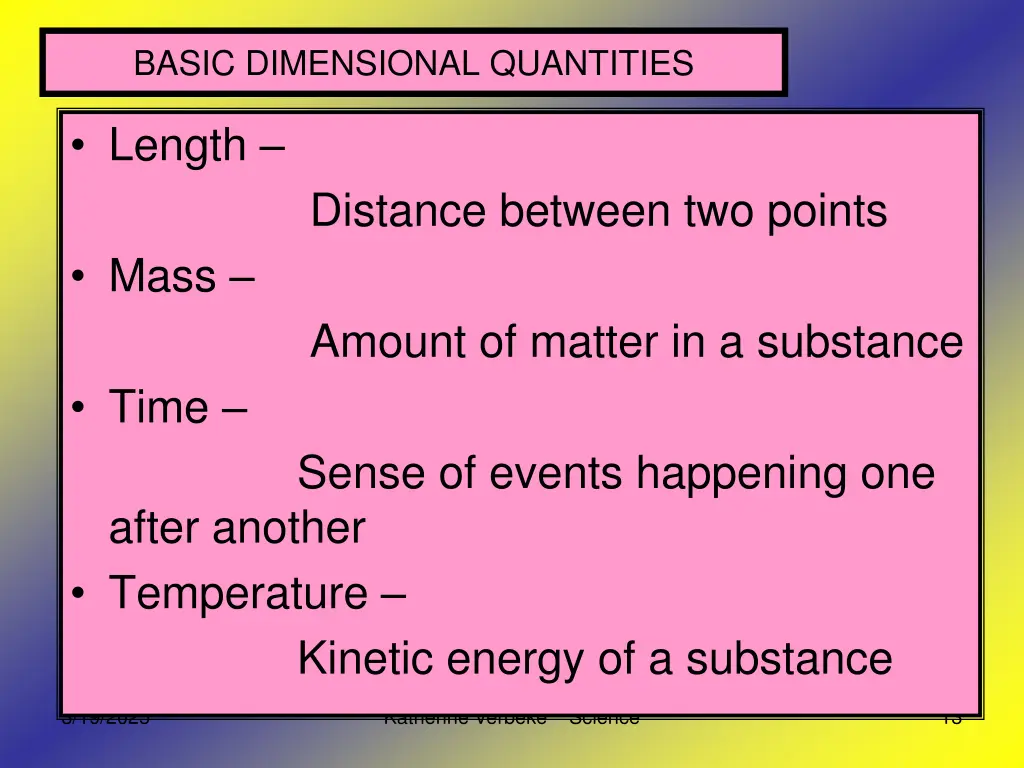 basic dimensional quantities 1