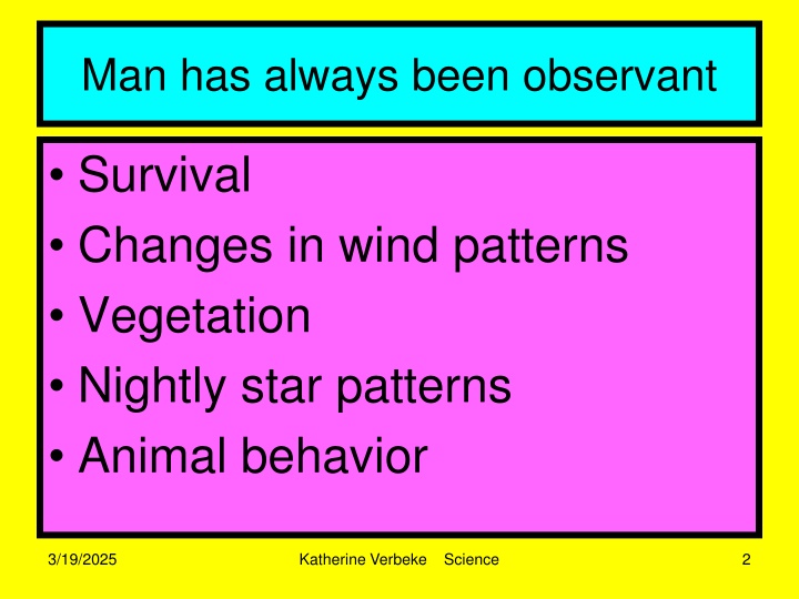 man has always been observant