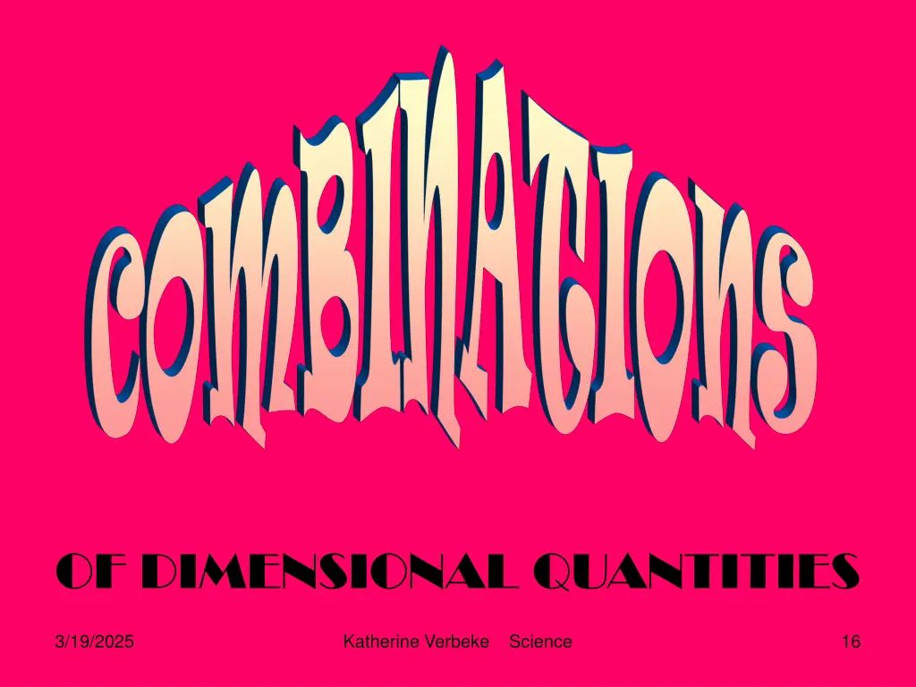 of dimensional quantities