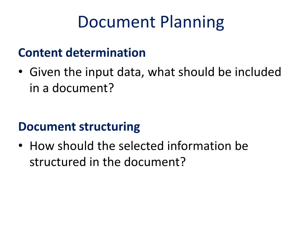 document planning