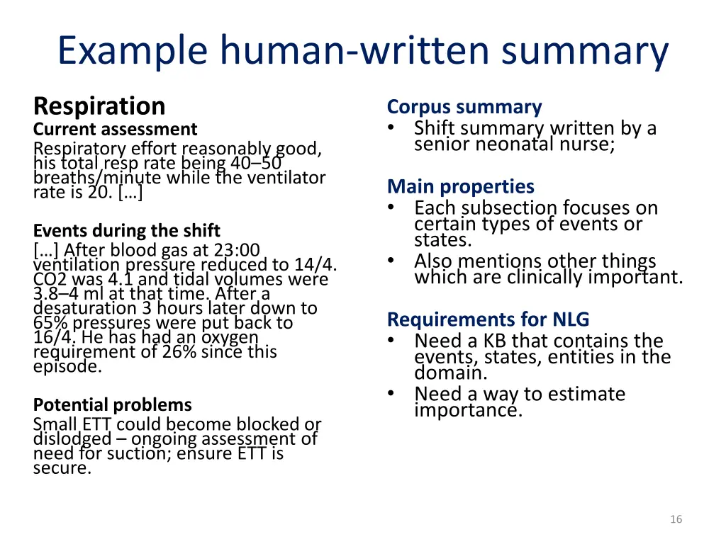 example human written summary