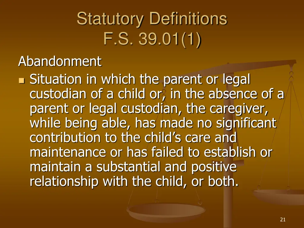 statutory definitions f s 39 01 1 abandonment
