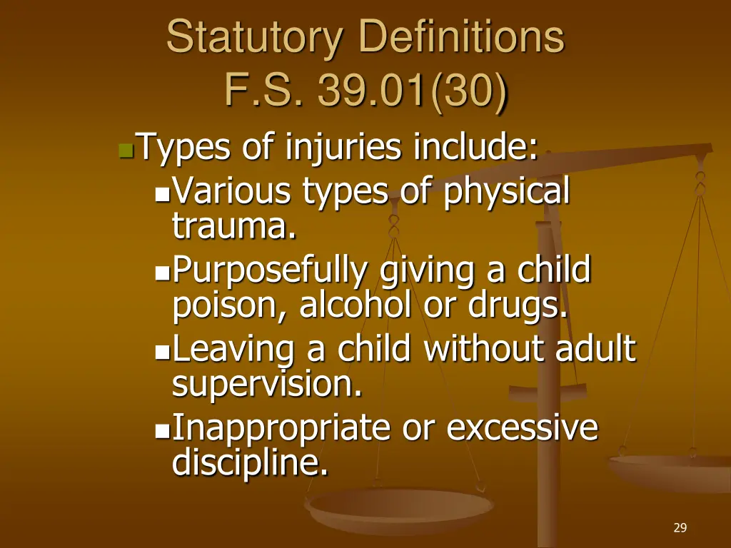 statutory definitions f s 39 01 30 types