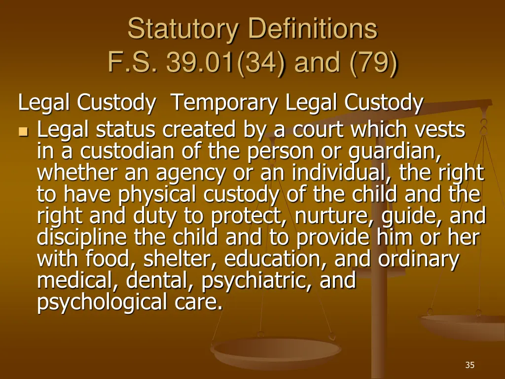 statutory definitions f s 39 01 34 and 79 legal