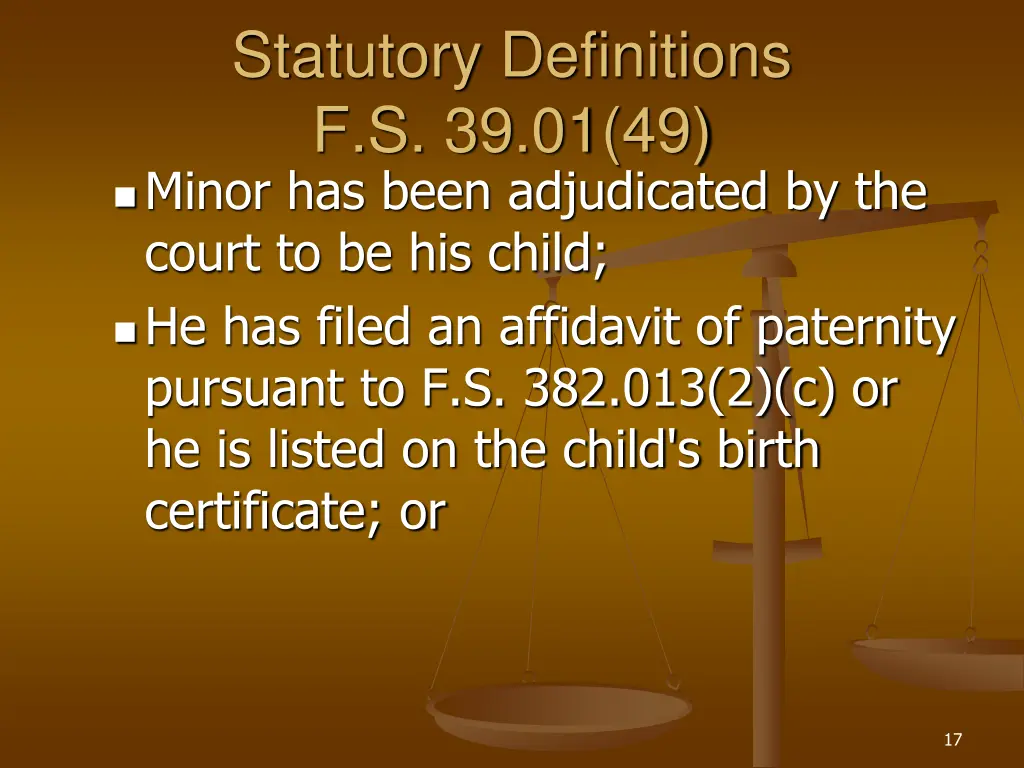 statutory definitions f s 39 01 49 minor has been