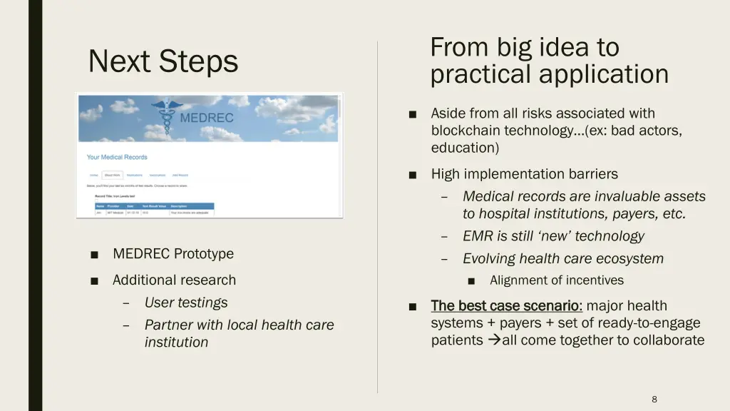 from big idea to practical application