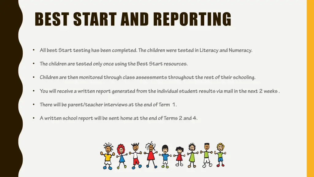 best start and reporting