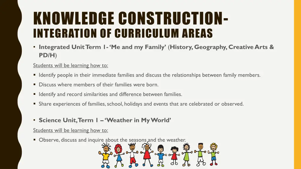 knowledge construction integration of curriculum