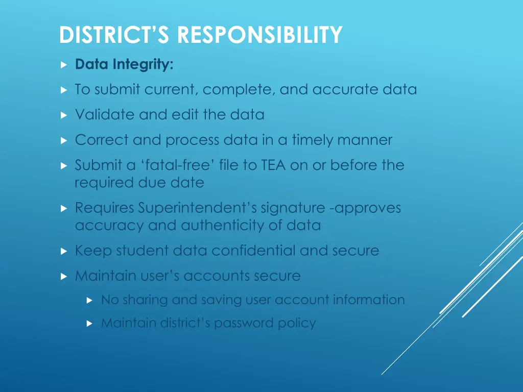 district s responsibility