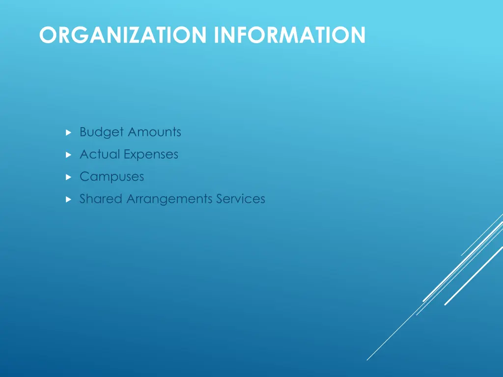 organization information