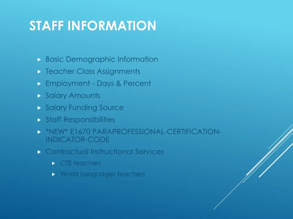 staff information