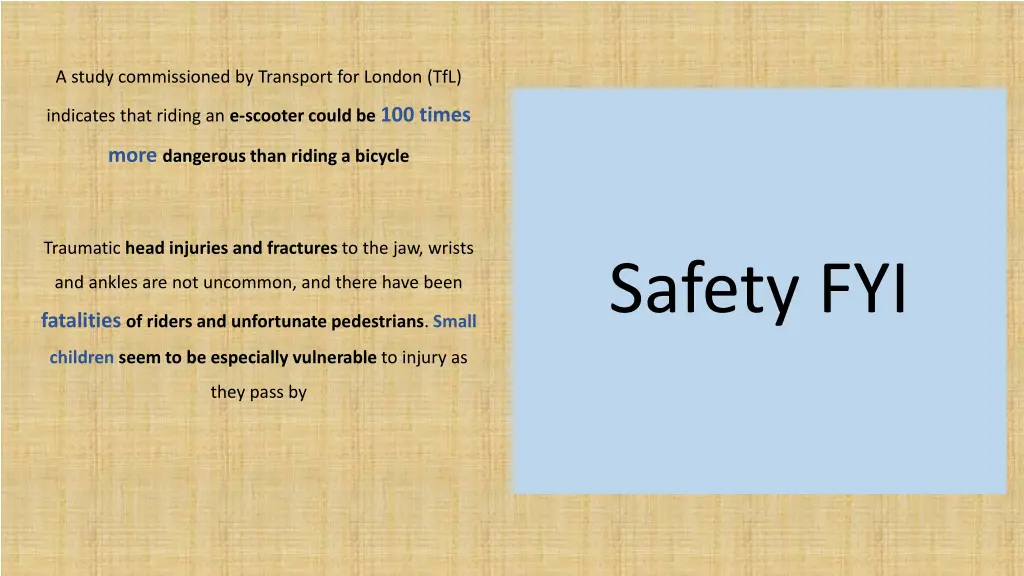 a study commissioned by transport for london tfl