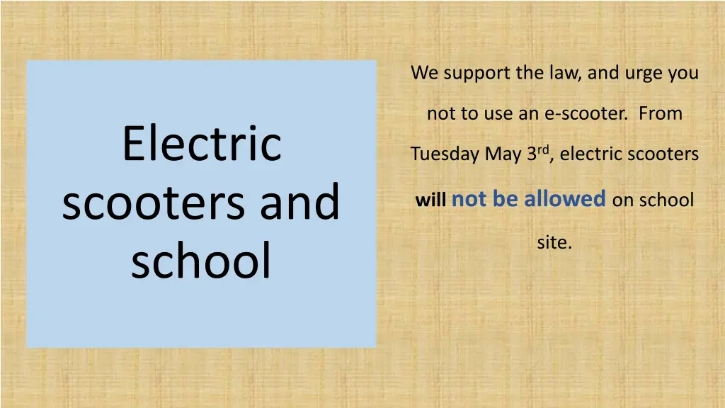 we support the law and urge you