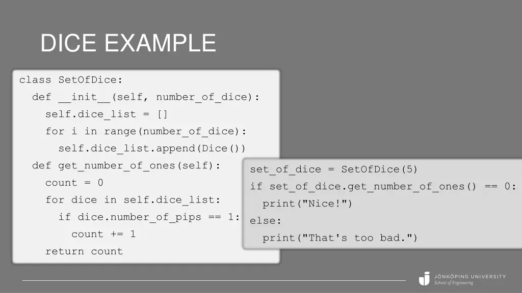 dice example 1