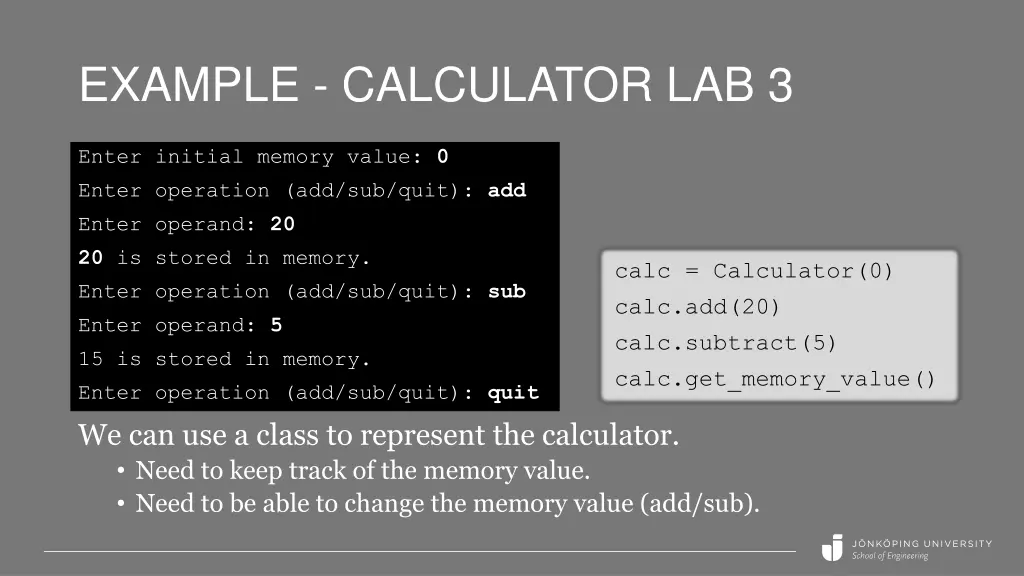 example calculator lab 3