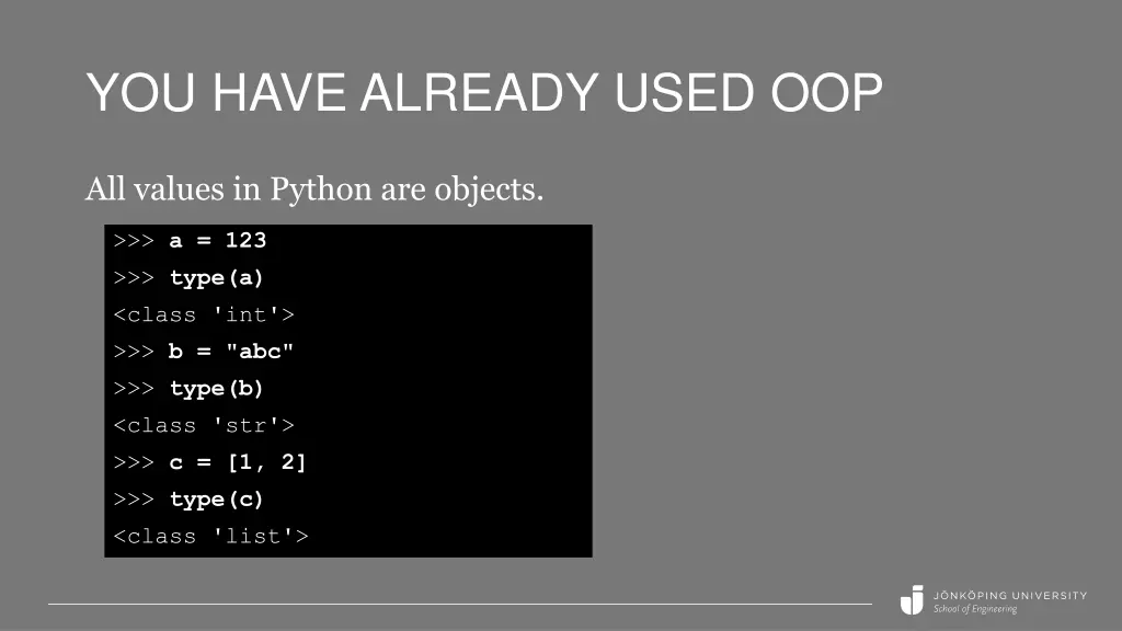 you have already used oop