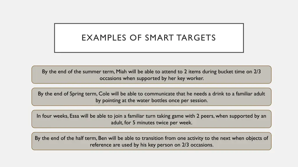 examples of smart targets