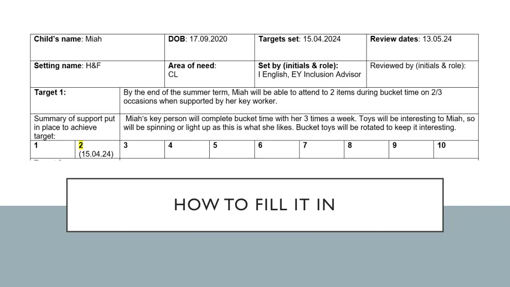 how to fill it in