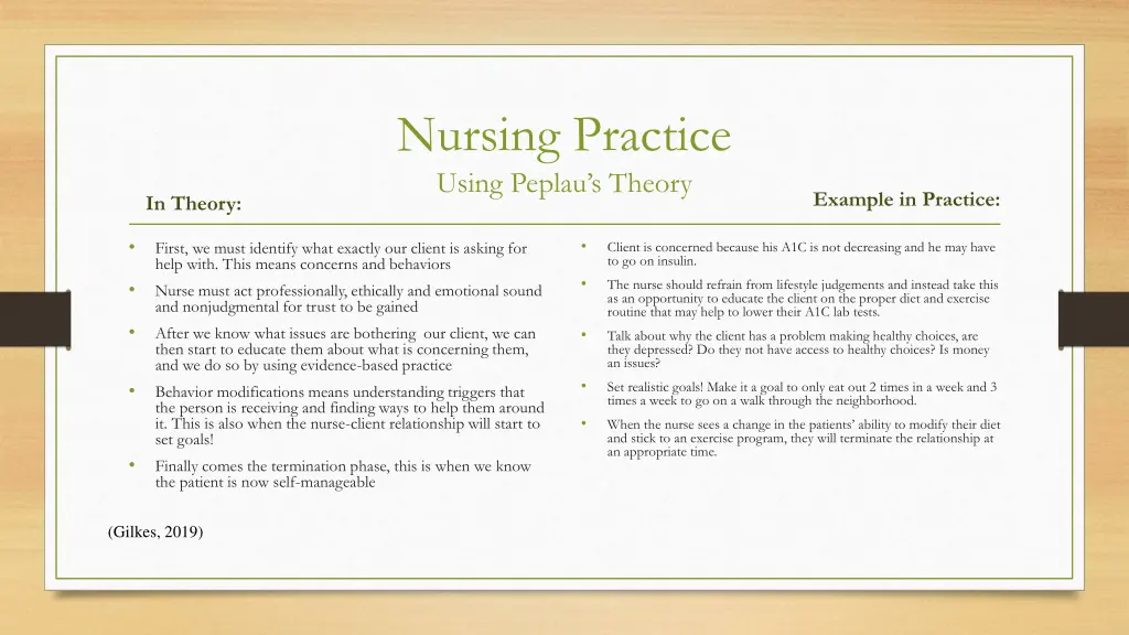nursing practice using peplau s theory